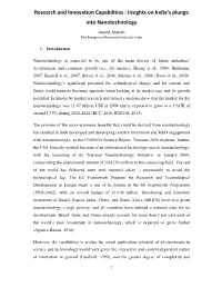 Research and Innovation Capabilities : Insights on India's Plunge Into Nanotechnology