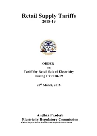 Tariff Order for the Year 2018-2019