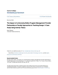 The Impact of a University/Online Program Management Provider Partnership on Faculty Approaches to Teaching Design: a Case Study Using Activity Theory