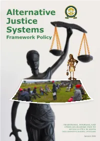 Alternative Justice Systems Framework Policy, 2020