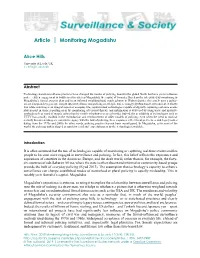 Article Monitoring Mogadishu