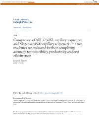 Comparison of ABI 3730XL Capillary Sequencer And