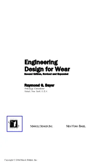 Engineering Design for Wear Second Edition, Revised and Expanded