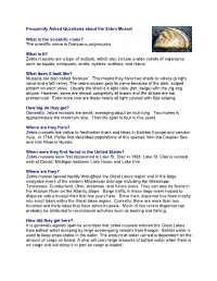 Frequently Asked Questions About the Zebra Mussel