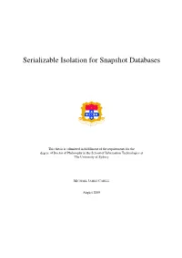 Serializable Isolation for Snapshot Databases