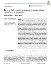 The Control of Routine Fish Maneuvers: Connecting Midline Kinematics to Turn Outcomes