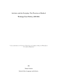 The Practices of Radical Working-Class Politics, 1830-1842