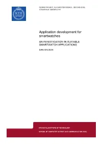 Application Development for Smartwatches
