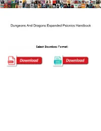 Dungeons and Dragons Expanded Psionics Handbook