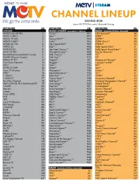 MCTV Stream Channel Lineup