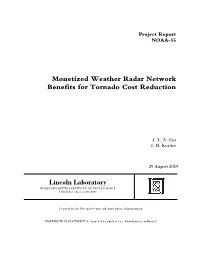 Monetized Weather Radar Network Benefits for Tornado Cost Reduction