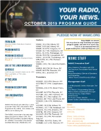October 2019 Program Guide