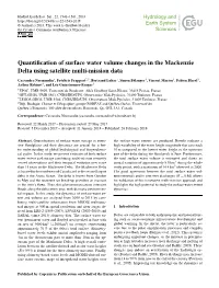 Quantification of Surface Water Volume Changes in the Mackenzie Delta