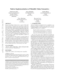 Native Implementation of Mutable Value Semantics ICOOOLPS ’21, July 13, 2021, Online