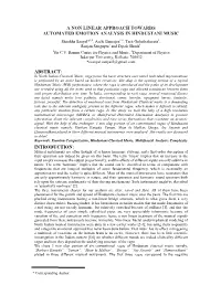 A Non Linear Approach Towards Automated Emotion Analysis in Hindustani Music