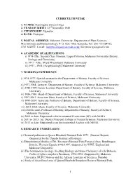 CV (F) of Prof Oryem Origa (Updated).Pdf
