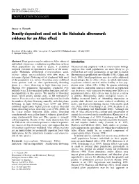 Density-Dependent Seed Set in the Haleakala Silversword: Evidence for an Allee Effect