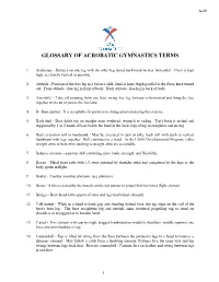 Glossary of Acrobatic Gymnastics Terms