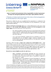 I. the Place of Cultural and Natural Sites in the Vision of the Local Population for the Development of the Target Region