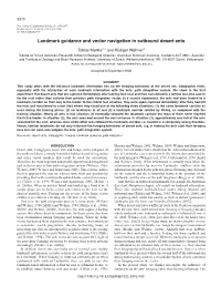 Landmark Guidance and Vector Navigation in Outbound Desert Ants