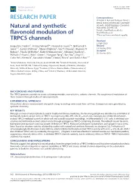 Natural and Synthetic Flavonoid Modulation of TRPC5 Channels