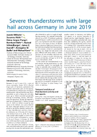 Severe Thunderstorms with Large Hail Across Germany in June 2019