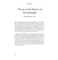 Theory in the Practice of Psychotherapy