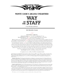 Arcana Unearthed: Way of the Staff