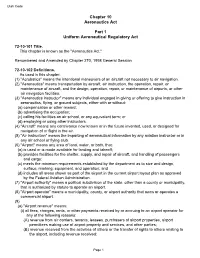 Chapter 10 Aeronautics Act Part 1 Uniform Aeronautical Regulatory