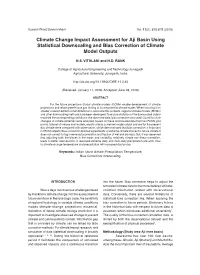 Climate Change Impact Assessment for Aji Basin Using Statistical Downscaling and Bias Correction of Climate Model Outputs
