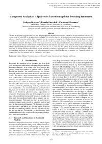 Component Analysis of Adjectives in Luxembourgish for Detecting Sentiments