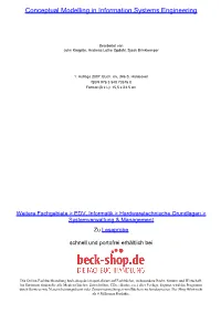 Conceptual Modelling in Information Systems Engineering