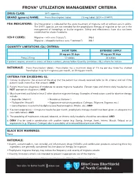 Frova® Utilization Management Criteria