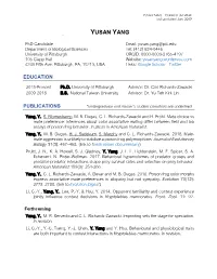 YUSAN YANG CURRICULUM VITAE Last Updated Jan