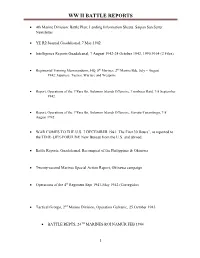 1. Ww Ii Battle Reports