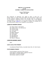 Assembly Committee Minutes