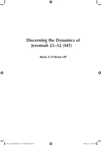 Discerning the Dynamics of Jeremiah 25–52 (MT)
