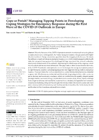 Managing Tipping Points in Developing Coping Strategies for Emergency Response During the First Wave of the COVID-19 Outbreak in Europe