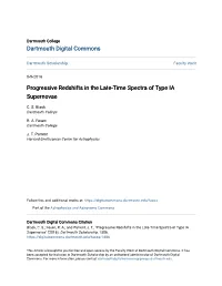Progressive Redshifts in the Late-Time Spectra of Type IA Supernovae