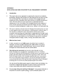 Appendix.1 Developing Our One Stockport Plan: Engagement Overview