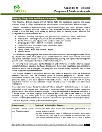 Appendix D – Existing Programs & Services Analysis