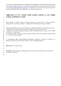 Application of CO2 Carbon Stable Isotope Analysis to Ant Trophic Ecology: Preliminary Results