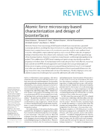 Atomic Force Microscopy-Based Characterization and Design of Biointerfaces