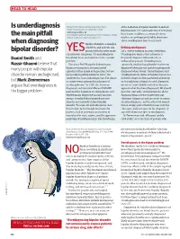Is Underdiagnosis the Main Pitfall When Diagnosing Bipolar Disorder?