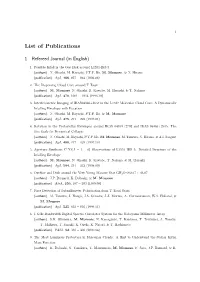List of Publications