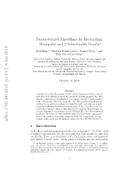 Parameterized Algorithms for Recognizing Monopolar and 2