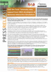 RAD Sim Tools' Telemetry Wins Support from VBS3 Developers At