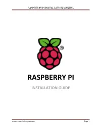 Raspberry Pi Installation Manual
