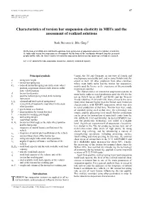 Characteristics of Torsion Bar Suspension Elasticity in Mbts and the Assessment of Realized Solutions
