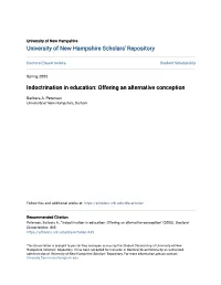 Indoctrination in Education: Offering an Alternative Conception